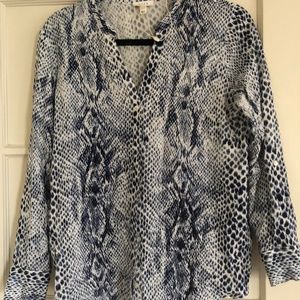 Joie Soft Snakeskin Cotton Button Down